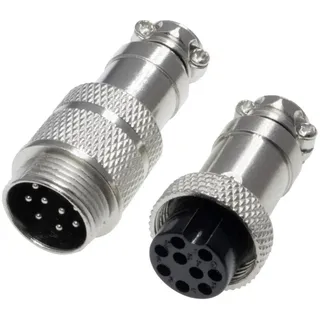 Pollin 453567 Rundsteckverbinder Stecker, Buchse Gesamtpolzahl: 9 1 Set