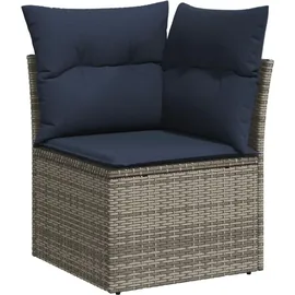 vidaXL Gartensofa-Set mit Kissen, grau, Polyrattan