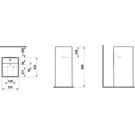 Laufen Kartell Standwaschtisch 37,5 x 43,5 x 90 cm (H811331D031121)