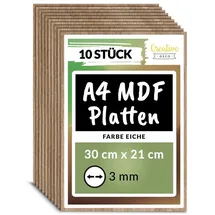 Creative Deco MDF Platten 300 x 210 x 3 mm 10-tlg braun
