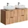 Lomadox Badmöbel Waschtisch Mit 120 Cm Unterschrank Set Wotaneiche Gerillt Adelaide-56 2x 40 Cm Keramik-waschbecken, B/h/t 120,6/73,2/46,5 Cm