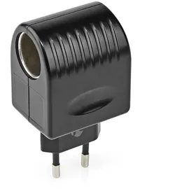 Nedis Steckdosen Adapter Euro / Typ C (CEE 7/16) - 100 - 240 V AC 50/60 Hz, 12 V DC, 6 W, Netzstromversorgung, 0.3 A, Schwarz