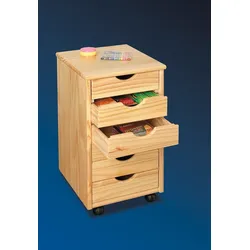 Nilar Kommode Rollcontainer, 6 Schubladen, natur.