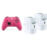 Xbox Wireless Controller – Deep Pink+Venom Doppelpack mit wiederaufladbarem Akku Controller - Weiß Series X & S One