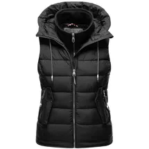 Marikoo Damen Weste Steppweste gesteppt Frühjahr Übergangsweste B866 [B866-Tais-Schwarz-Gr.XS] - XS