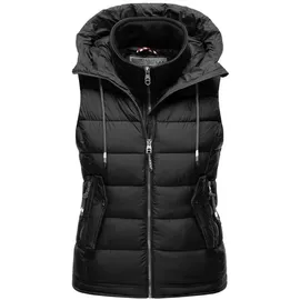 Marikoo Damen Weste Steppweste gesteppt Frühjahr Übergangsweste B866 [B866-Tais-Schwarz-Gr.XS] - XS