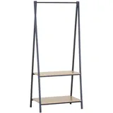 Mobili Rebecca Kleiderständer, Beige, Metall, Rechteckig, 40x150x64 cm, Garderobe, Garderobenständer aus Spanplatte und mit 2 Regalen