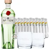 Tanqueray No. 10 Gin & 11 x Schweppes Dry Tonic & Gläser