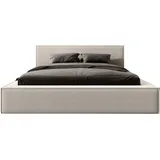 FEDVE Polsterbett Mendocino aus Bouclé-Stoff 200x200 Beige - Beige