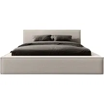 FEDVE Polsterbett Mendocino aus Bouclé-Stoff 200x200 Beige - Beige
