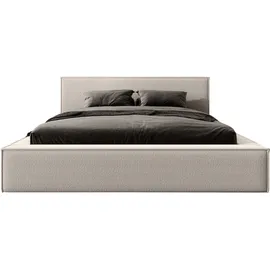 FEDVE Polsterbett Mendocino aus Bouclé-Stoff 200x200 Beige - Beige