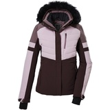 killtec Damen Skijacke/Funktionsjacke in Daunenoptik mit abzippbarer Kapuze und Schneefang KSW 101 WMN SKI QLTD JCKT, dunkelweinrot, 50, 42038-000