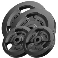 Tri-Grip Guss Hantelscheiben-Set Gewichte mit ø30/31 mm Bohrung | Set 30 kg / 4 x 5 kg + 4 x 2,5 kg - Marbo Sport