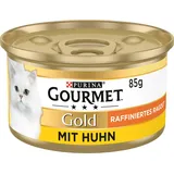 Gourmet Gold Raffiniertes Ragout Katzenfutter nass, mit Huhn, 12er Pack (12 x 85g)