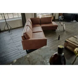 KAWOLA VILNIUS 3-Sitzer Recamiere rechts Kunstleder mit Lederanteil cognac