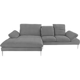 W.Schillig Ecksofa »enjoy&MORE, Designsofa, elegant und bequem, L-Form«, mit Sitztiefenverstellung, Füße silber matt, Breite 310 cm grau