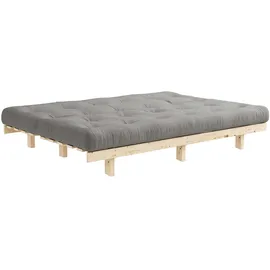 Karup Schlafsofa KARUP DESIGN "Lean 200 Schlafsofa, Gästebett, Sofa mit Futonmatratze", grau, B:200cm H:73cm T:100cm, Bezug: 80% Baumwolle, 20% Polyester, Sofas, Schlafsofa, Inkl. Futonmatratze, Liegefläche 130x200 cm, FSC zertifizierte Kiefer
