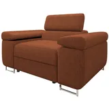 Mirjan24 Sessel Torezio Cord 134 x 90 x 102 cm Braun mit einstellbaren Kopfstützen