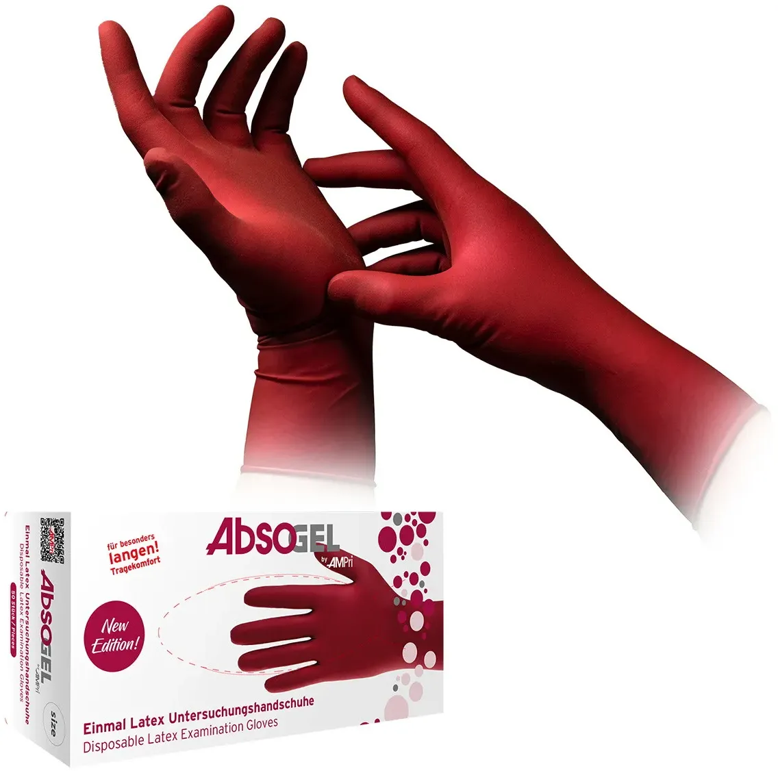 AMPri ABSOGEL Latex Handschuh L 50 Stück