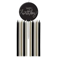 Folat 68691 Geburtstag Dekoration Schwarz, Creme, Champagner Gold -