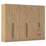Kleiderschrank RAUCH "Drehtürenschrank Schrank Garderobe Wäscheschrank Schlafzimmer AVOLA", braun (eiche artisan), B:271cm H:229cm T:54cm, Holzwerkstoff, Schränke, Kleiderschrank, mit hochwertigen Stangengriffen aus Metall in Schwarz MADE IN GERMANY
