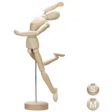 Relaxdays Relaxdays, Holz Gliederpuppe Creme,Silber