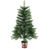 vidaXL Künstlicher Weihnachtsbaum Naturgetreue Nadeln 90 cm Grün