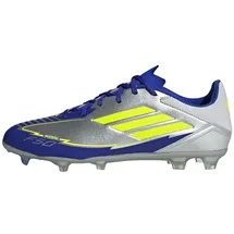 adidas F50 League Messi FG/MG Unisex Silver Metallic/Solar Yellow/Lucid Blue 47 1/3