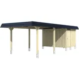 SKANHOLZ Carport Wendland 3,62 x 8,70 m eiche hell mit Abstellraum