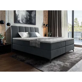 Mirjan24 Boxspringbett Forever, Bett mit zwei Bettkästen, Stilvoll Schlafzimmer Polsterbett (Fresh 32, Größe: 160x200 cm) - Grau