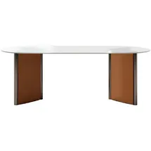 xl moebel gmbh Ovaler Esstisch 200 x 75 x 100 cm braun