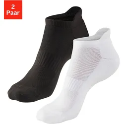H.I.S Sneakersocken, (Packung, 2 Paar), ideal zum Golfspielen, Gr. 43/46, 1x weiß, 1x schwarz, , 81001745-43