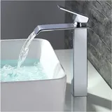 Homelody - Badarmatur wasserfall Wasserhahn Bad hoch Waschtischarmatur Waschbeckenarmatur Einhandmischer Bad Armatur Mischbatterie Bad Chrom