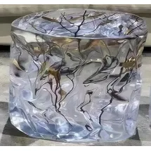 aea Runder Tisch Ø 80 x 74 cm Transparent/Weiß