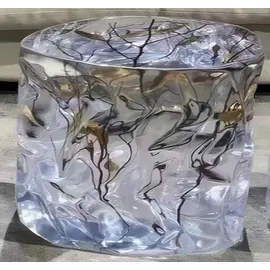 aea Runder Tisch Ø 80 x 74 cm Transparent/Weiß