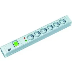 Steckdosenleiste 19 ÜSS 1HE 6 Steckdosen 230V Überspannungss 482,6mm schaltbar