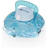 WINNY POOL CLEANER Winny 200 – Kabelloser Akku Poolsauger, Doppelfiltration, automatisches Parken, 80 Min. Laufzeit, für Aufstellpools bis 60 m2, kompakt & leicht(Marine-Weiß)
