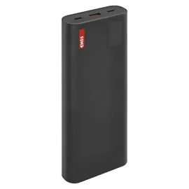 EMOS Powerbank 27 000 mAh NTBF30 - externer Akku mit Passthrough und Fast-Charging 100W PD - 2X USB-C/USB-A-Port inkl. Ladekabel - für Tablet, Laptop, iPad, Handy, Kamera, Soundbox - schwarz
