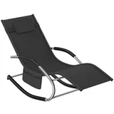 Tectake Taya Gartenliege 142 x 62 x 92 cm Schwarz