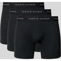 Regular Fit Trunks mit Label Bund im 3er-Pack, Black, S