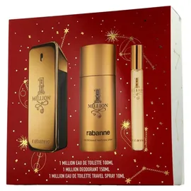 Paco Rabanne 1 Million Eau de Toilette 100 ml + Deo Spray 150 ml + Eau de Toilette 10 ml Geschenkset 3