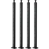 Vevor Kabelgeländerpfosten, 4er-Pack, 1067x50,8x50,8 mm, vorgebohrtes horizontales Loch, Edelstahl SUS304, gebogene horizontale Halterung, für Handlauf, Balustrade, schwarz, 4JZLGZXHS106URZU0001V0