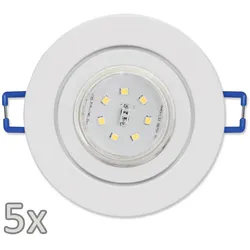 Einbauleuchten-Set McShine, 5xRahmen, 5xLED-Strahler, GU10, 3W, 300 lm, IP44