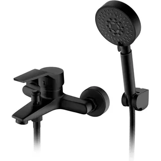baitujie Auralum Badewannenarmatur Schwarz mit Handbrause 5 Funktionen