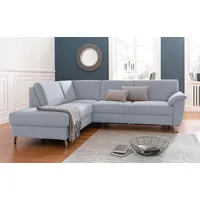 sit&more Ecksofa »Texel L-Form«, mit Federkern, wahlweise mit Bettfunktion und Bettkasten, grau