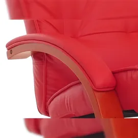 Mendler Fernsehsessel Relaxsessel Sessel Pescatori, Kunstleder, mit Hocker ~ rot