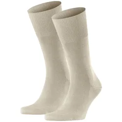 FALKE Herren Socken 2er Pack - Airport, Kurzstrumpf, Freizeit- und Business-Socken, Unifarben Beige 43-44