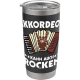 Akkordeon Rockt Handharmonika Rocker Sprüche Akkordeon Doppelwandiger Edelstahl-Thermobecher