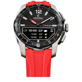 Festina Connected D 44 mm BT Titan Schwarz / Rot F23000/C