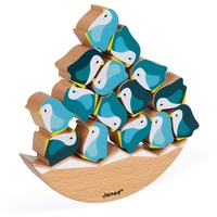 Janod - Schaukel-Pinguine aus Holz - Kleinkindspielzeug - Geschicklichkeitsspiel Entwicklung von Feinmotorik und Konzentration - Partnerschaft mit dem WWF - FSC-zertifiziert - Ab 2 Jahren, J08602